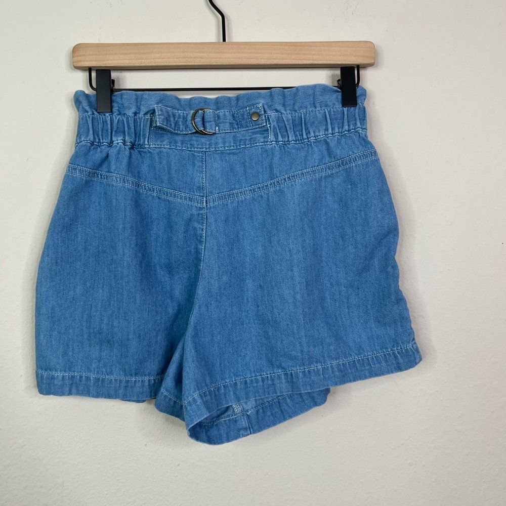 BDG Urban Outfitters Women’s Blue Paperbag High Waisted Shorts Size 4 Pleated - Picture 7 of 10